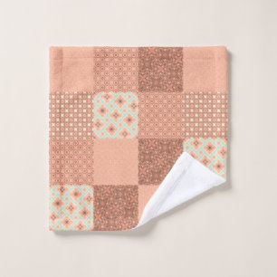 Retro Pink Patchwork Wash Cloth