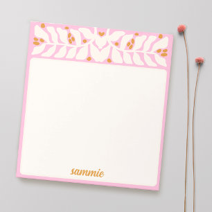 Retro Pink Personalised Notepad