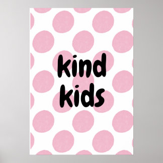 Retro Pink Polka Dot Pattern Modern Nursery Print