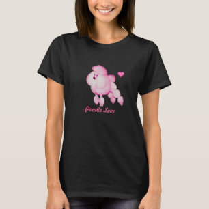 Retro Pink Poodle Love T-shirt
