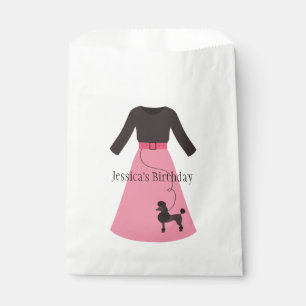 Retro Pink Poodle Skirt Customisable Favour Bags