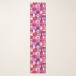Retro Pink Purple Wine Bauhaus Pattern Scarf<br><div class="desc">Retro Pink Purple Wine Bauhaus Pattern Scarves and Wraps features a vintage wine pattern in pink, purple and white. Perfect gifts for wine lovers for birthdays,  celebrations,  thank you gifts,  staff,  Christmas and holiday gifts. Created by Evco Studio www.zazzle.com/store/evcostudio</div>