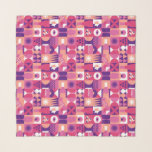 Retro Pink Purple Wine Bauhaus Pattern Scarf<br><div class="desc">Retro Pink Purple Wine Bauhaus Pattern Scarves and Wraps features a vintage wine pattern in pink, purple and white. Perfect gifts for wine lovers for birthdays,  celebrations,  thank you gifts,  staff,  Christmas and holiday gifts. Created by Evco Studio www.zazzle.com/store/evcostudio</div>