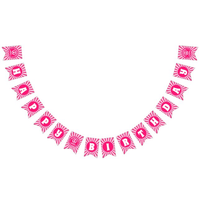 Retro Pink Queen Of Hearts Birthday Bunting (All)