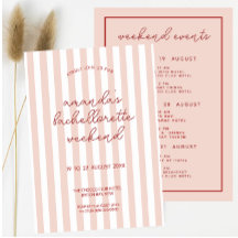 Retro Pink Red Bachelorette Weekend