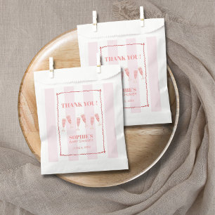Retro Pink Red Border Brunch & Bubbly Baby Shower Favour Bags