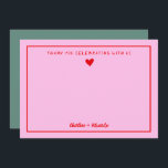 Retro Pink&Red Handwriting Wedding Thank you<br><div class="desc">Retro Pink&Red Handwriting Wedding Thank you notes</div>