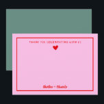 Retro Pink&Red Handwriting Wedding Thank you  Card<br><div class="desc">Retro Pink&Red Handwriting Wedding Thank you notes</div>