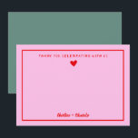 Retro Pink&Red Handwriting Wedding Thank you  Card<br><div class="desc">Retro Pink&Red Handwriting Wedding Thank you notes</div>