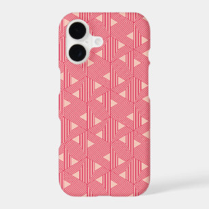 Retro Pink Sakura Japan Triangle Geometric Pattern