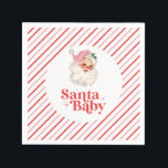 Retro Pink Santa Baby christmas baby shower Napkin<br><div class="desc">retro pink Santa Baby  christmas themed baby shower paper party napkins.</div>