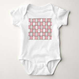 Retro Pink Starbursts Baby Bodysuit