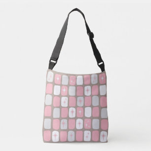 Retro Pink Starbursts Cross Body Bag