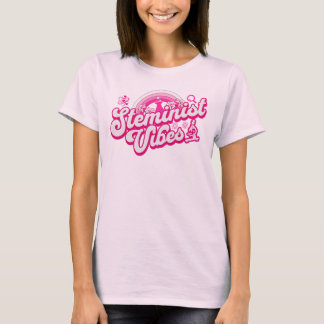 Retro Pink Steminist Vibes For Science Girl  T-Shirt