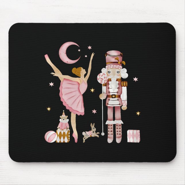 Retro Pink Sugar Plum Fairy Nutcracker Christmas C Mouse Mat (Front)