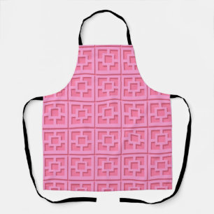 Retro Pink Trellis All-Over Print Apron