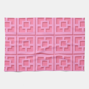 Retro Pink Trellis Kitchen Towels