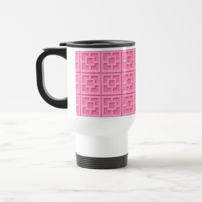 Retro Pink Trellis Mug (Left)