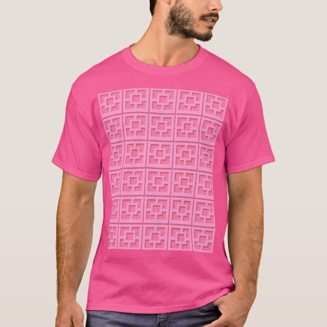 Retro Pink Trellis T-Shirt (Front)