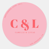 Retro Pink trendy wedding 