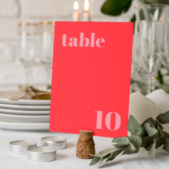 Retro Pink Trendy Wedding Table Number (Creator Uploaded)