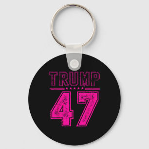 Retro Pink Trump 47 President Usa Flag For Trump Key Ring