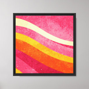 Retro Pink Waves – Vintage Wavy Background Canvas Print