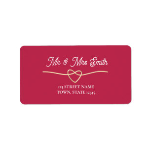 Retro Pink Wedding Return Address Label