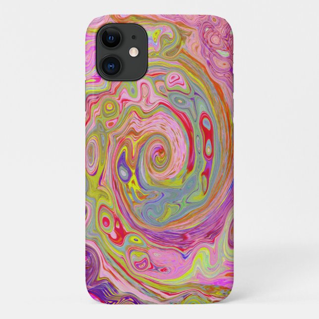 Retro Pink, Yellow and Magenta Abstract Groovy Art Case-Mate iPhone Case (Back)