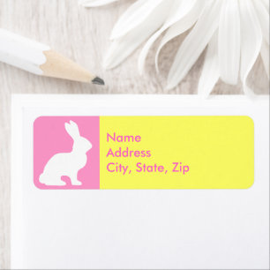 Retro Pink Yellow Easter Bunny Personalised