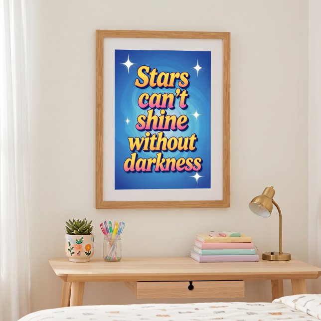 Retro Pink Yellow Gradient Motivational Star Quote Poster (Creator Uploaded)