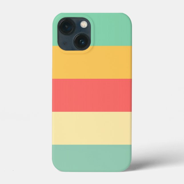 Retro Pink Yellow Green Blue Stripes Case-Mate iPhone Case (Back)