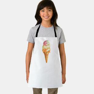 Retro Pink Yellow Orange Ice Cream Cone Apron