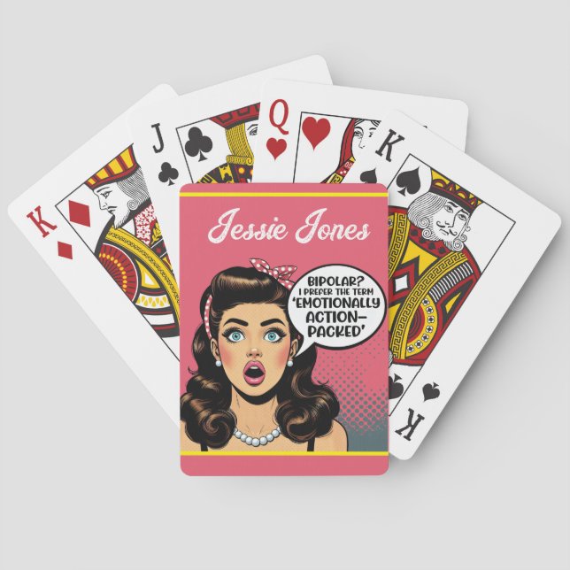 Retro Pinup_ Action Packed Playing Cards (Back)