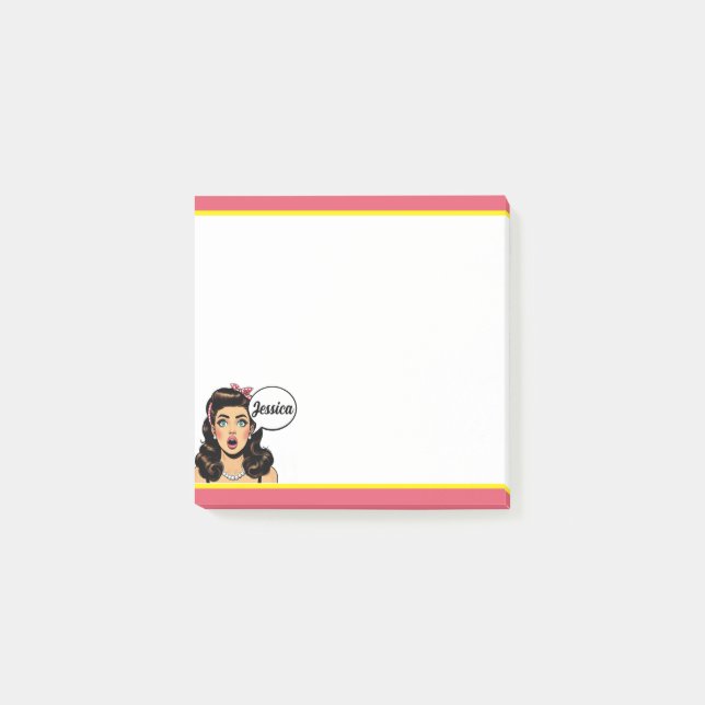 Retro Pinup_ Action Packed Post-it Notes (Front)