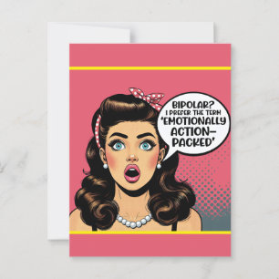 Retro Pinup_ Action Packed Postcard