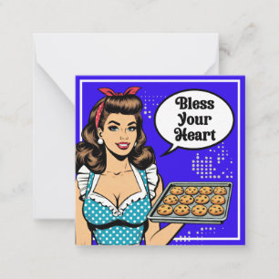 Retro Pinup_ Bless Your Heart Card