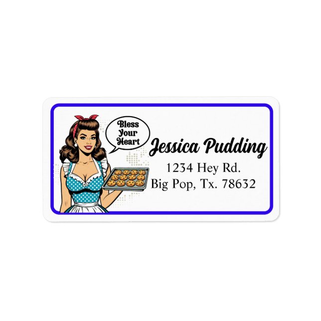 Retro Pinup_ Bless Your Heart Label (Front)