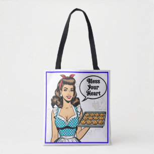 Retro Pinup_ Bless Your Heart Tote Bag