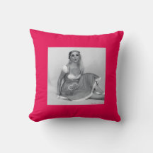 Retro Pinup Funny Quote Story Pink Cushion Pillow