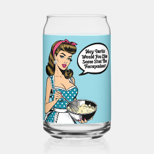 Retro Pinup_ Hey Darlin Can Glass