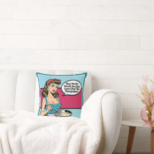 Retro Pinup_ Hey Darlin Cushion