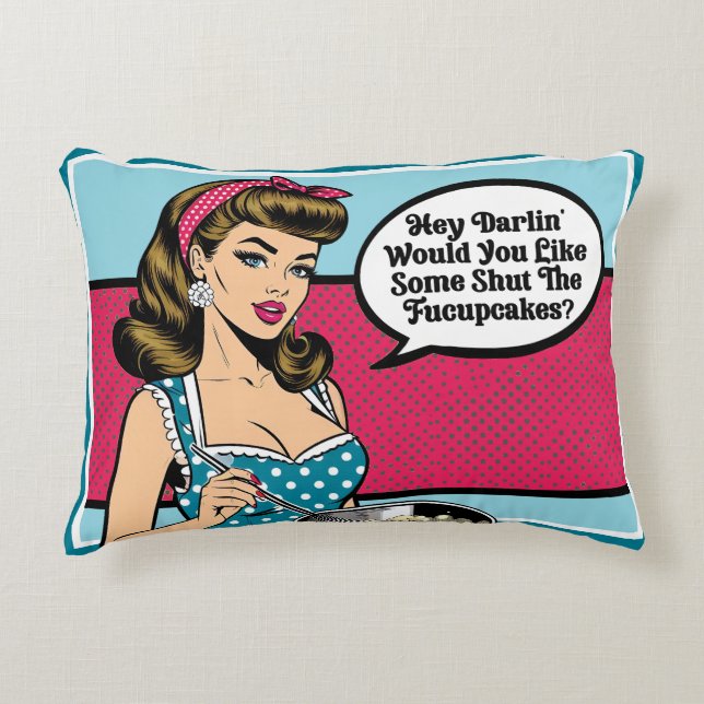 Retro Pinup_ Hey Darlin Decorative Cushion (Front)