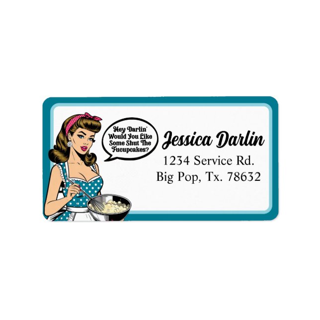 Retro Pinup_ Hey Darlin Label (Front)