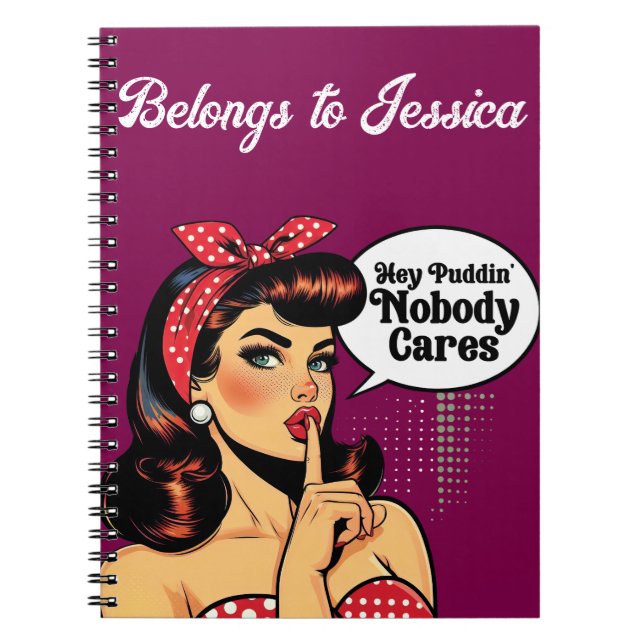 Retro Pinup_ Hey Pudding Notebook (Front)