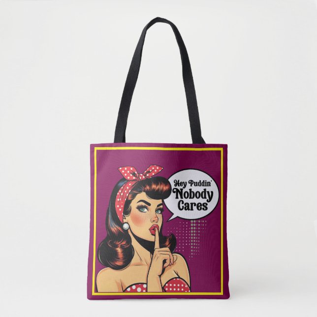 Retro Pinup_ Hey Pudding Tote Bag (Front)