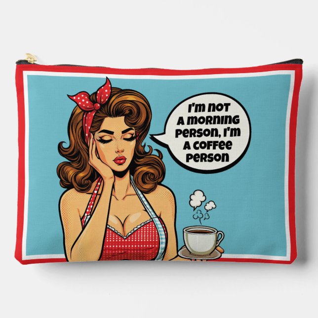 Retro Pinup_ Morning Person Accessory Pouch (Front)