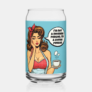 Retro Pinup_ Morning Person Can Glass