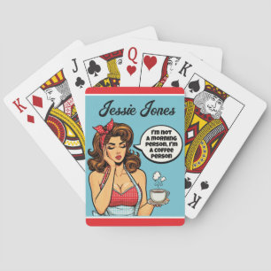 Retro Pinup_ Morning Person Playing Cards