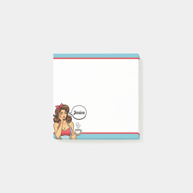 Retro Pinup_Morning Person Post-it Notes (Front)